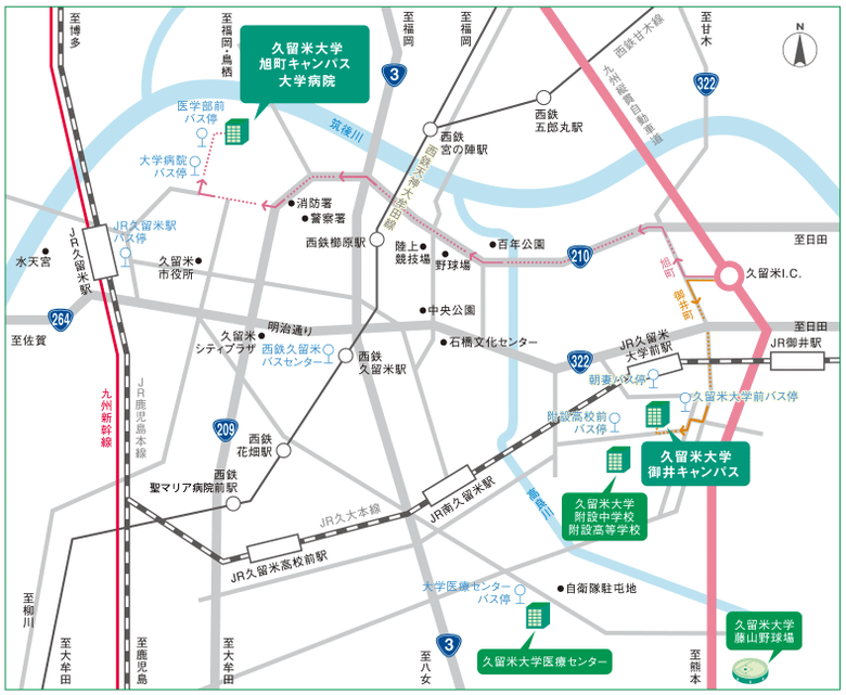 久留米市内地図