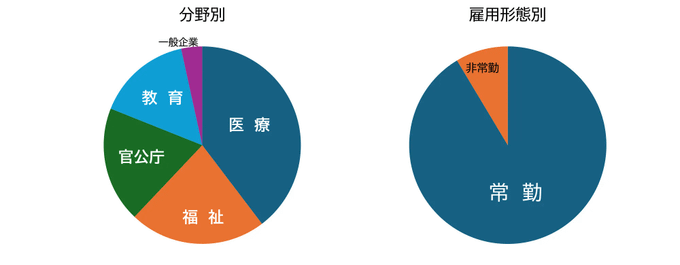 就職状況 主な就職先のグラフ